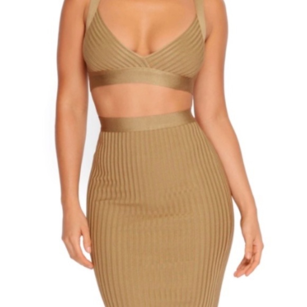 NWT Oh Polly Ribbed Bodycon Bandage Pencil Skirt